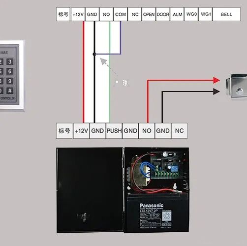 電控鎖門禁接線方式